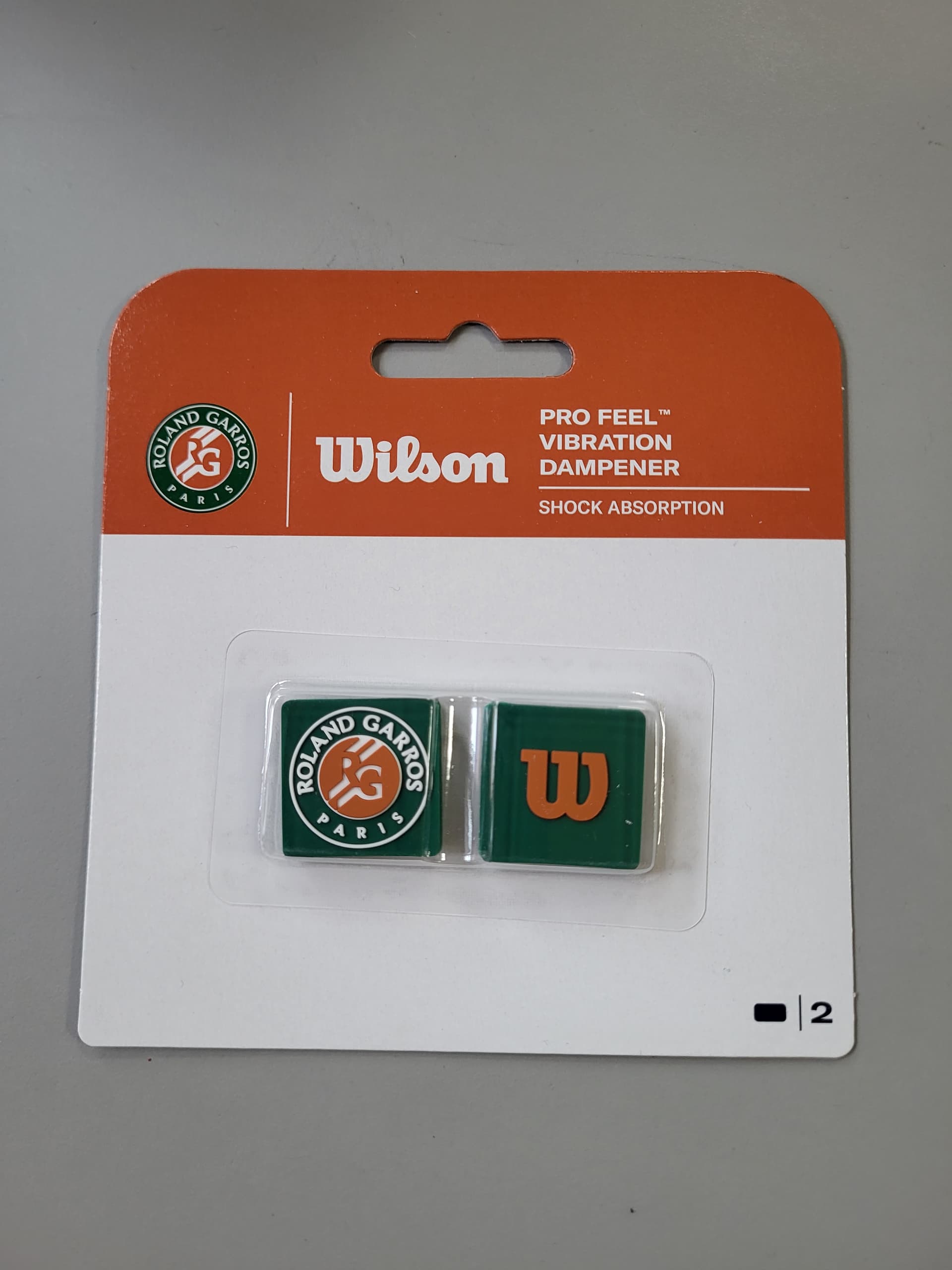 Віброгасники Wilson Roland garros dampener 2 pack green/orange (WR8445801001) - зображення 1
