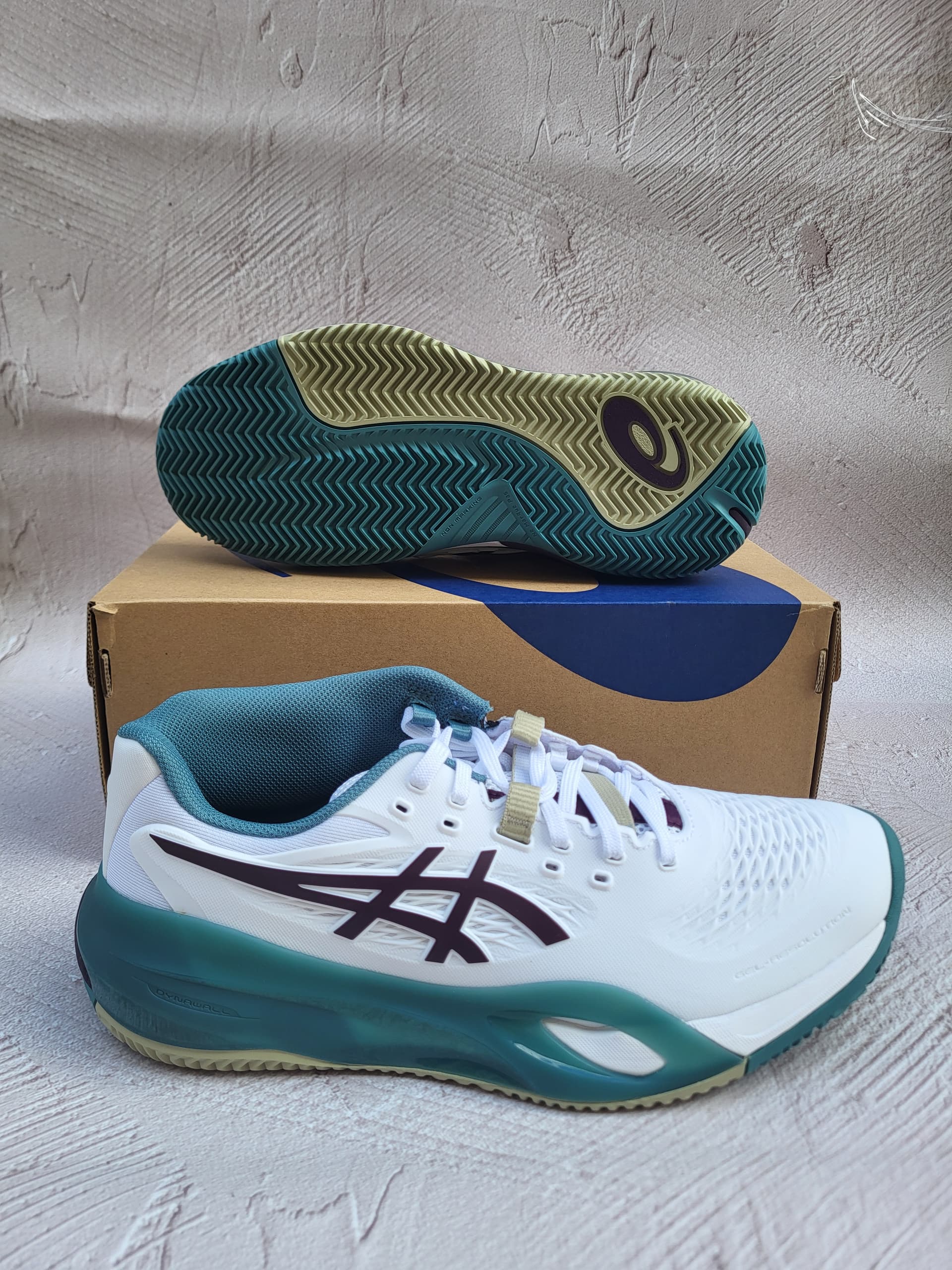 Кросівки чоловічі Asics Resolution X clay court white/dark aubergine (1041A485-104) - зображення 1