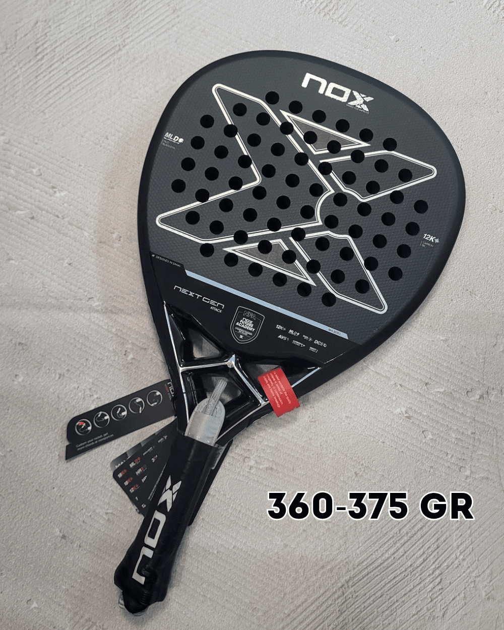 Ракетка падел Nox NextGen Pro Attack 12 k NFA series 360-375 gr - зображення 1